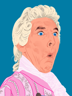 Camp legend, Kenneth Williams in 'Carry On DICK' as Captain Desmond Fancey. Ooh matron!  Period drama.  Artwork by Ryan Hodge illustration.  Prints and Framed Prints available in sizes A4, A3, A2 & A1.  
