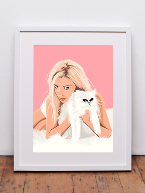 Framed Dannii Minogue fine art Giclée print by Ryan Hodge illustration.  Inspired by her album Girl and the dance track 'All I Wanna Do'.  It feature Available in sizes A4, A3 and A2. 