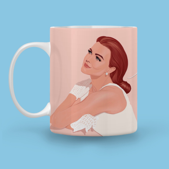 11oz Ceramic mug featuring artwork by Ryan Hodge illustration Belinda Carlise featuring the phrase 