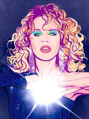 Kylie Minogue fine art print with optional framing. Artwork by Ryan Hodge illustration inspired by the album Disco. Gay icon, princess of pop. 