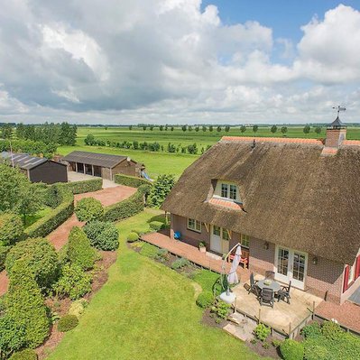 Example image of country cottage  using elevated photography 