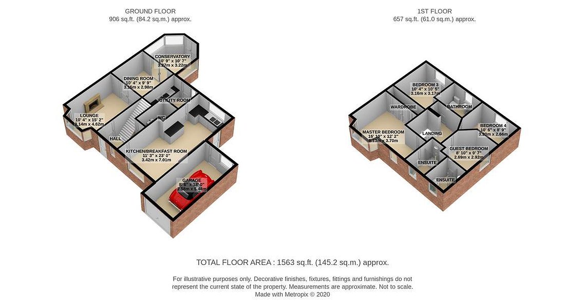 Examples of 3D Floor plans that can be produced by Brighthouse Photography