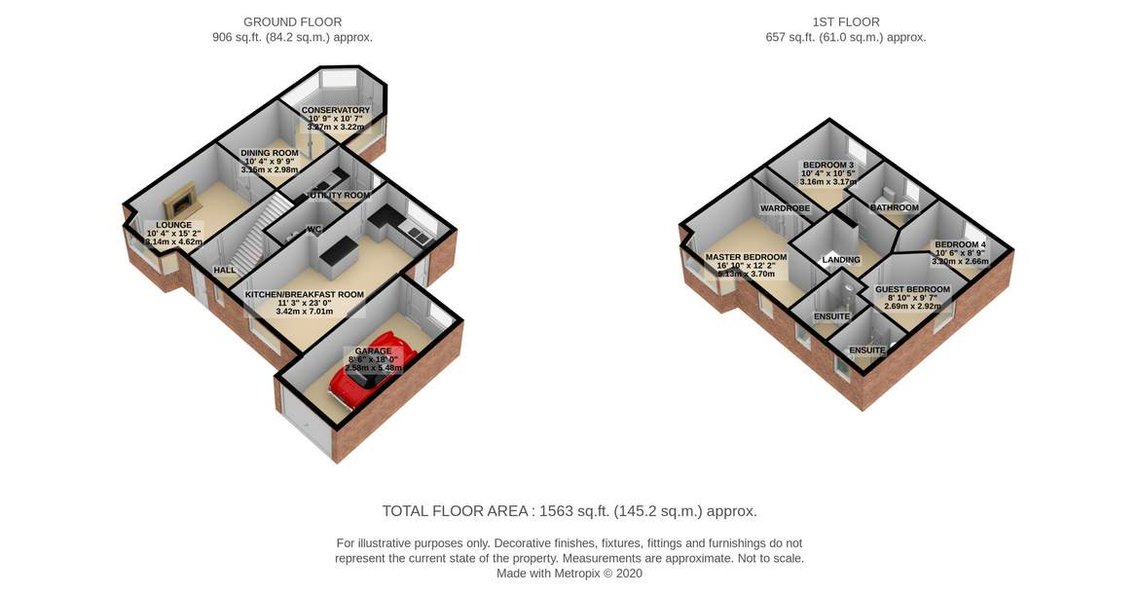 Examples of 3D Floor plans that can be produced by Brighthouse Photography