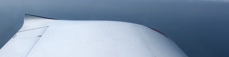 aircraft wing in flight