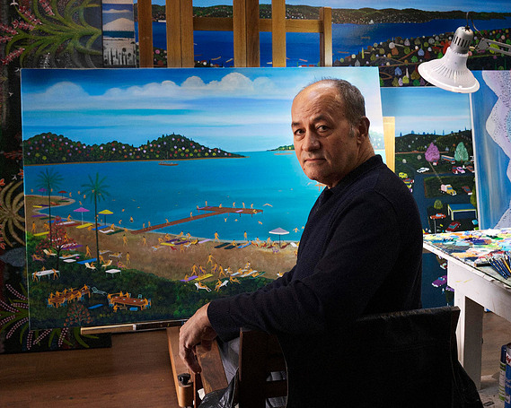 Naif ressam Bayram Gümüş'ün ünlü portre fotoğrafçısı Servet Dilber tarafından çekilen fotoğrafı