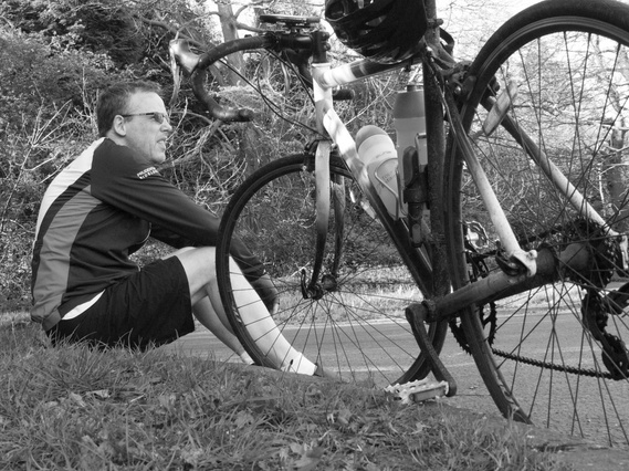 Cycling photography self portrait with bike