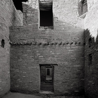 Inside of the rooms at Pueblo Bonito at Chaco Culture New Mexico illustrating excellent masonry the Anasazi implemented in their buildings.