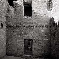 Inside of the rooms at Pueblo Bonito at Chaco Culture New Mexico illustrating excellent masonry the Anasazi implemented in their buildings.
