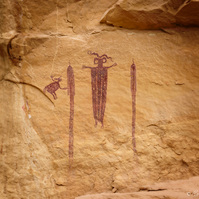 Pictograph known as the Head of Sinbad located in Utahs wilderness canyons