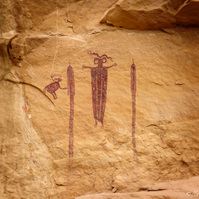 Pictograph known as the Head of Sinbad located in Utahs wilderness canyons