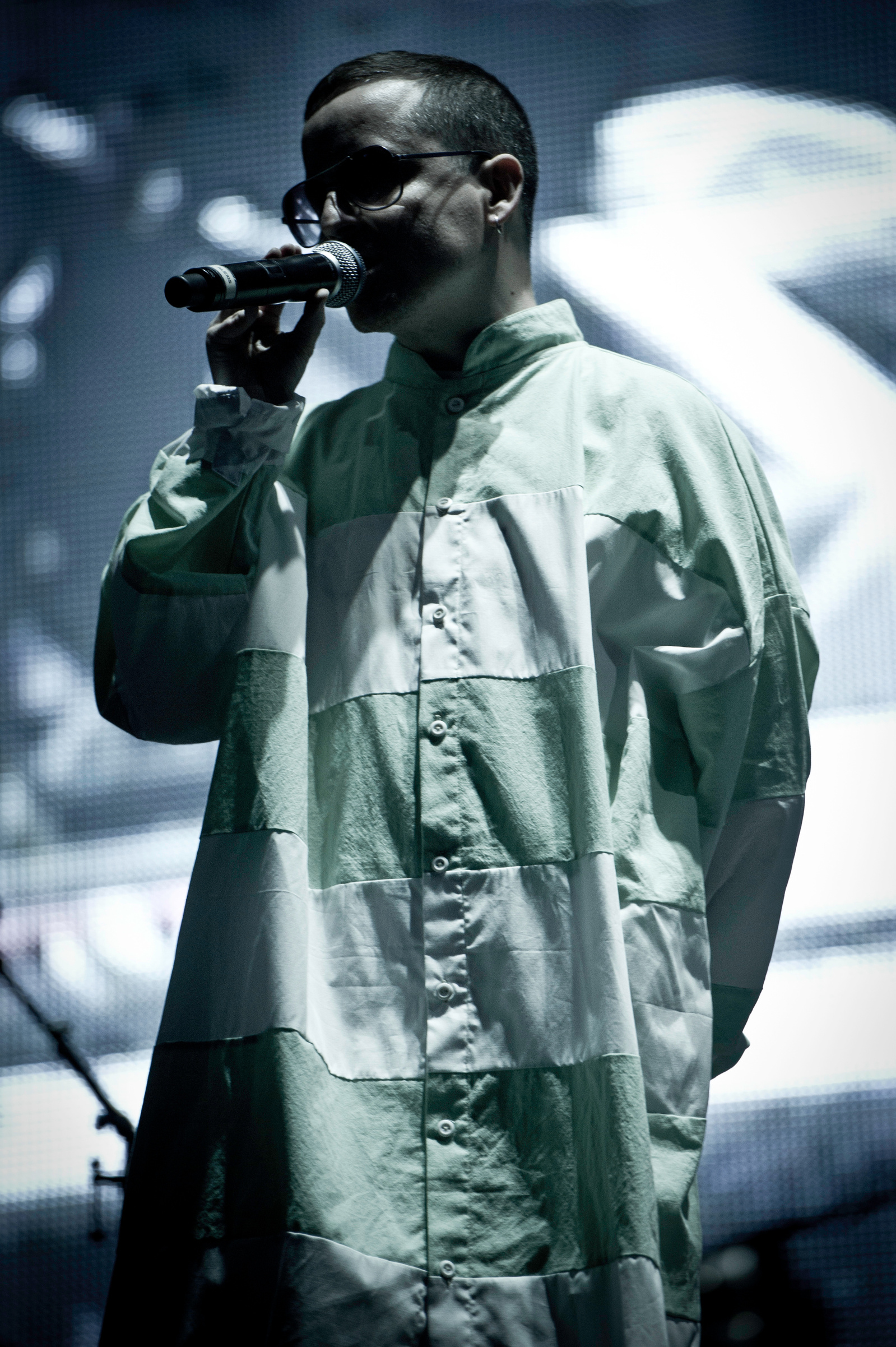 Alex Taylor of Hot Chip performs onstage during day one of the Lovebox Festival at Victoria Park in London, England on June 15, 2012.