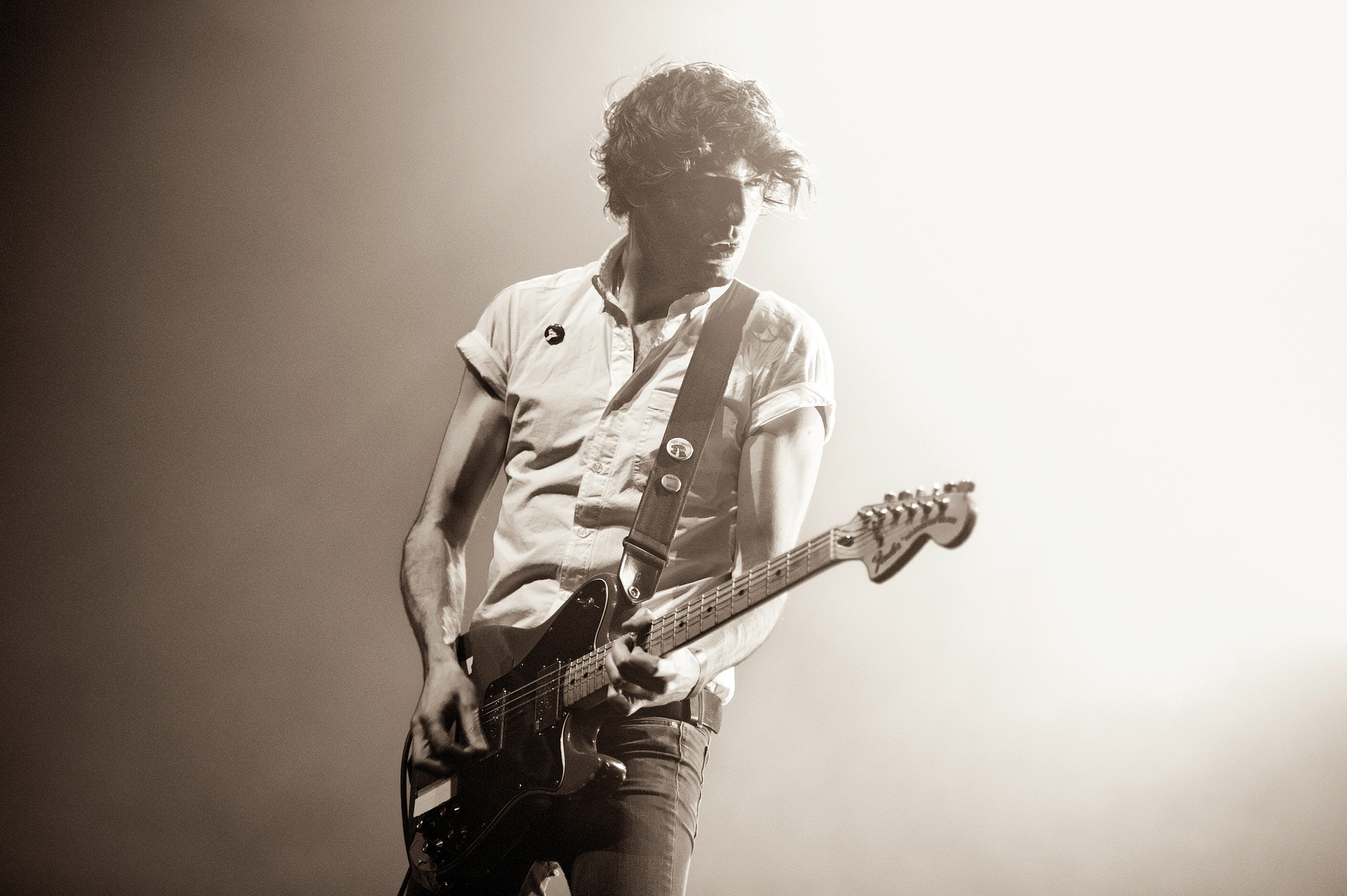 Brian King of Japandroids performs onstage during the Pitchfork Music Festival at the Grande Halle de la Villette on November 1, 2012 in Paris, France.