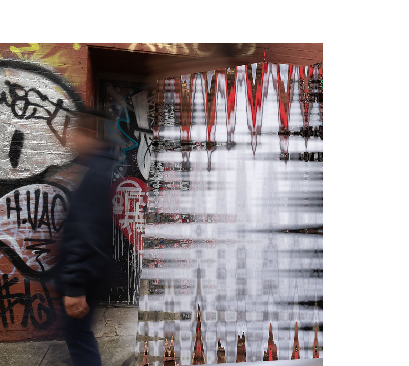 distorted image of transformed graffiti