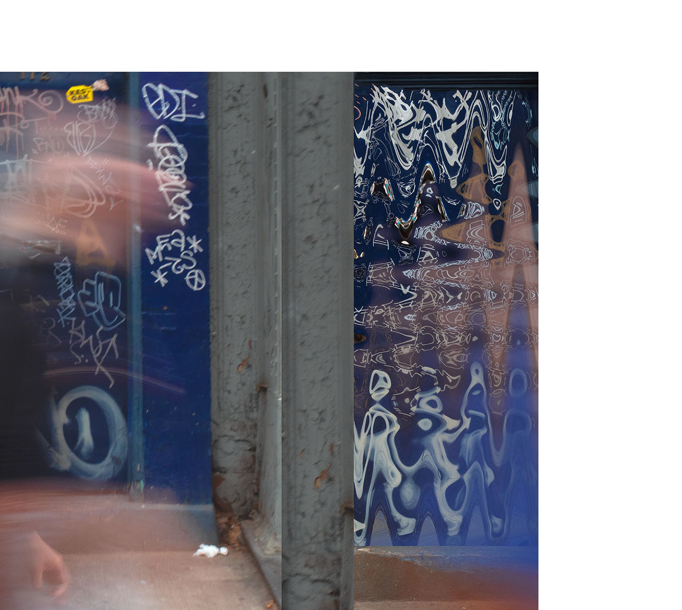 distorted image of transformed graffiti