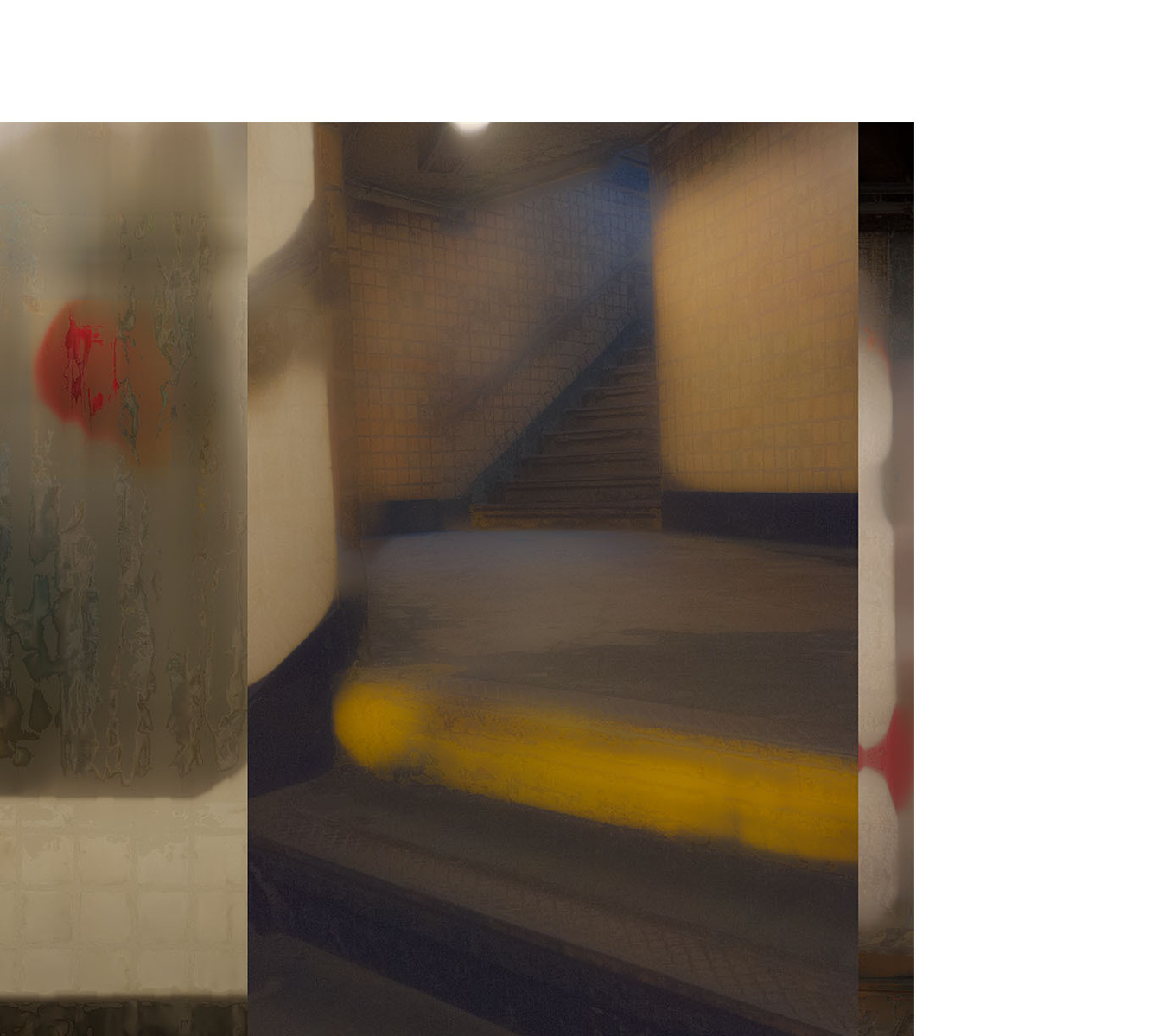 distorted photograph of stairs