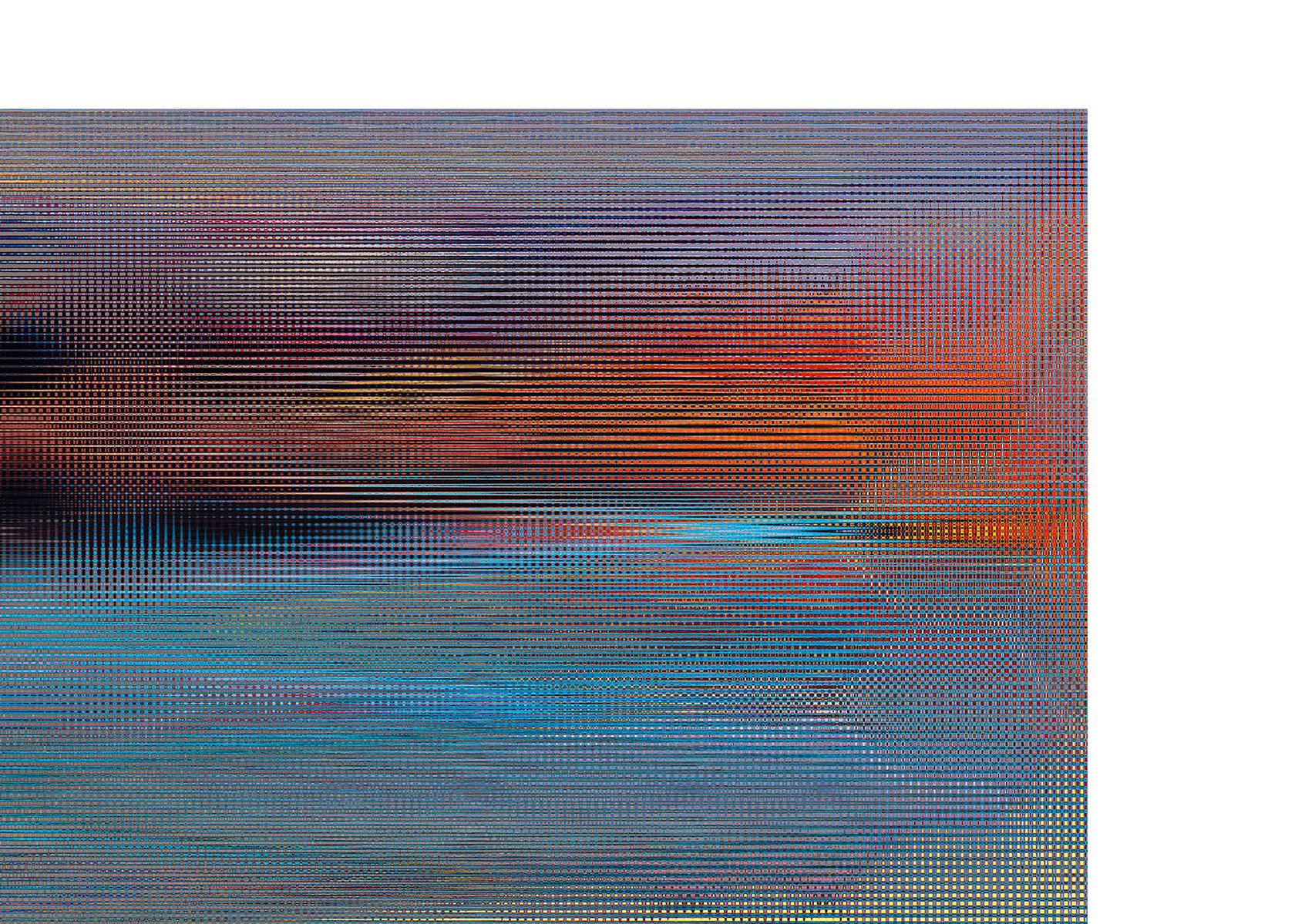 A landscape that appears to be pixalated