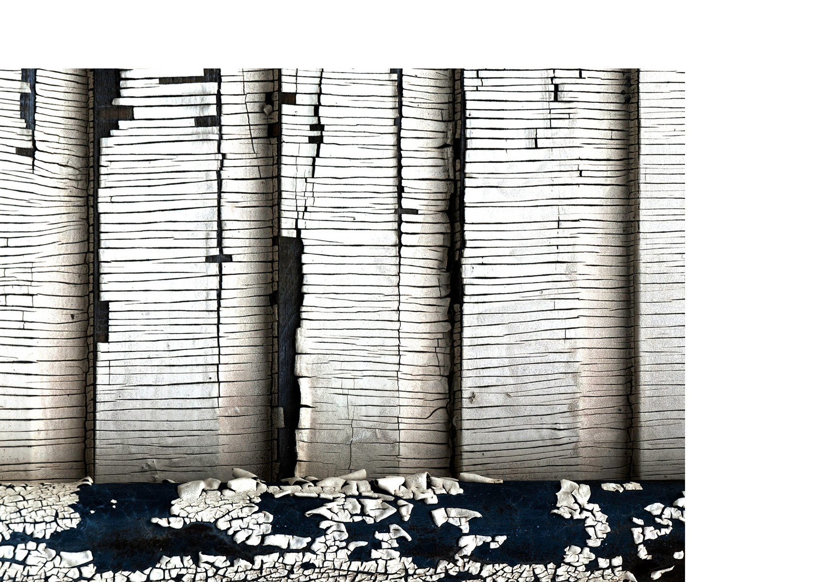 Peeling paint resembling architecture