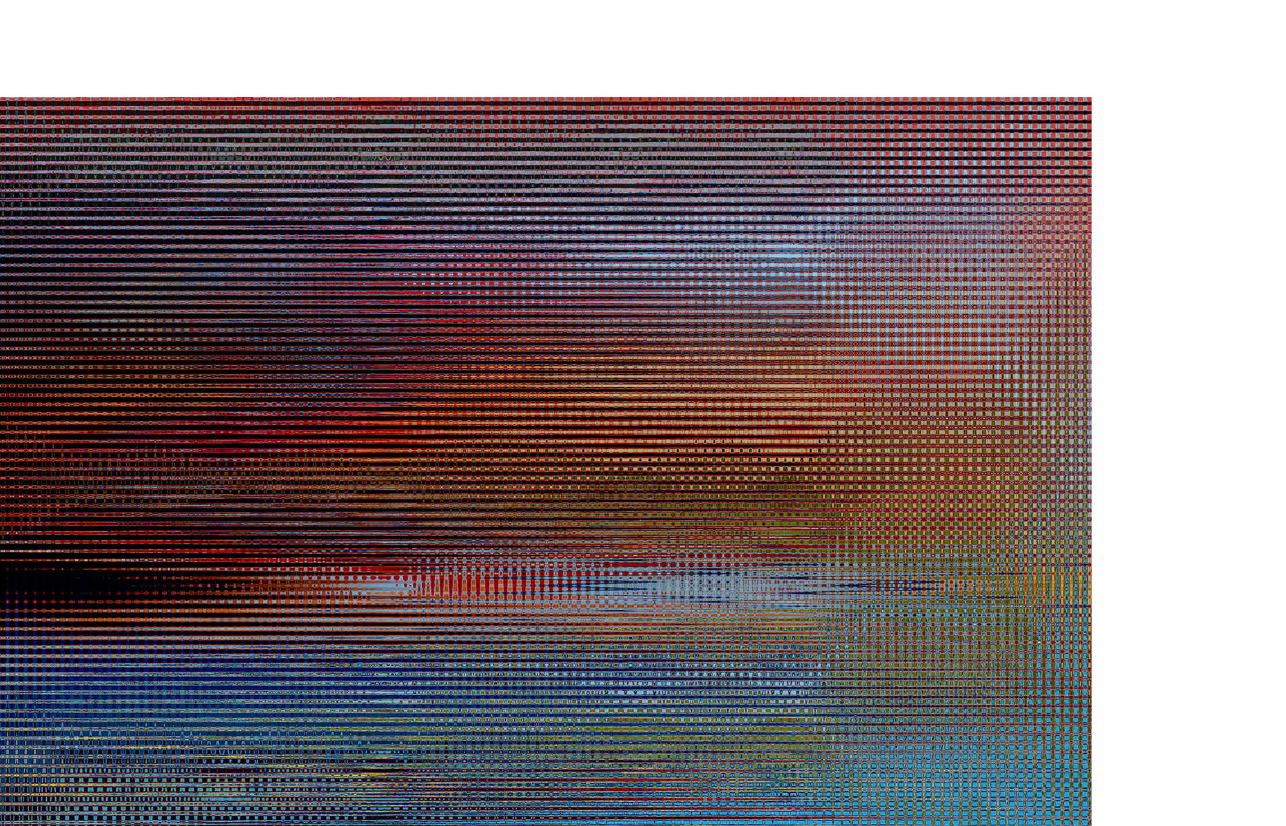 A landscape that appears to be pixalated