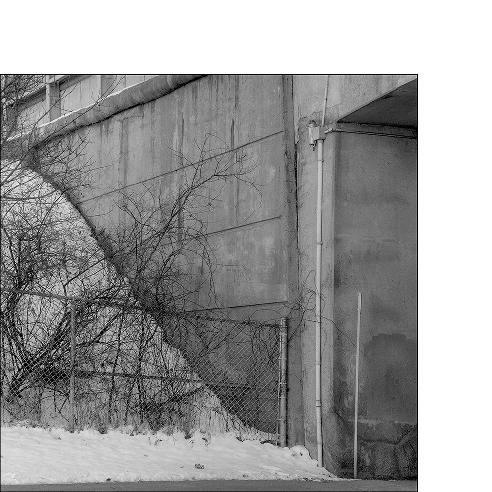 Black and white images of underpass