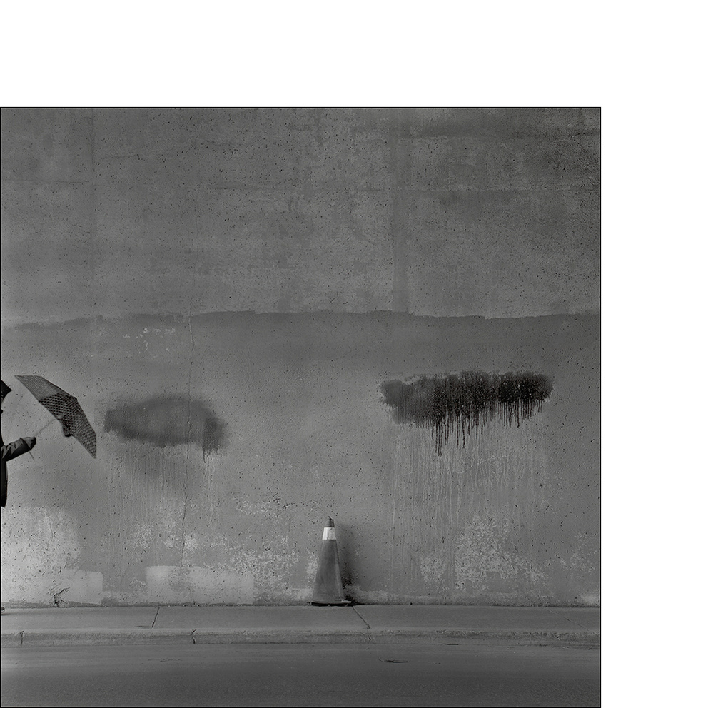 Black and white images of underpass