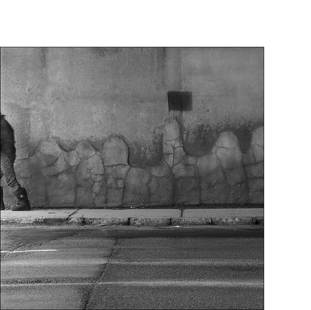 Black and white images of underpass