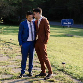 Josh and Brian's wedding at Blue Fox Motel in Narrowsburg, New York