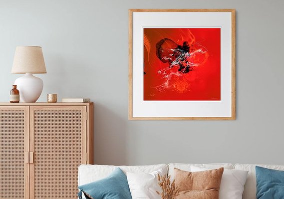 This is an example of how a digital painting   framed as a fine art print might look on an interior wall. This painting is 