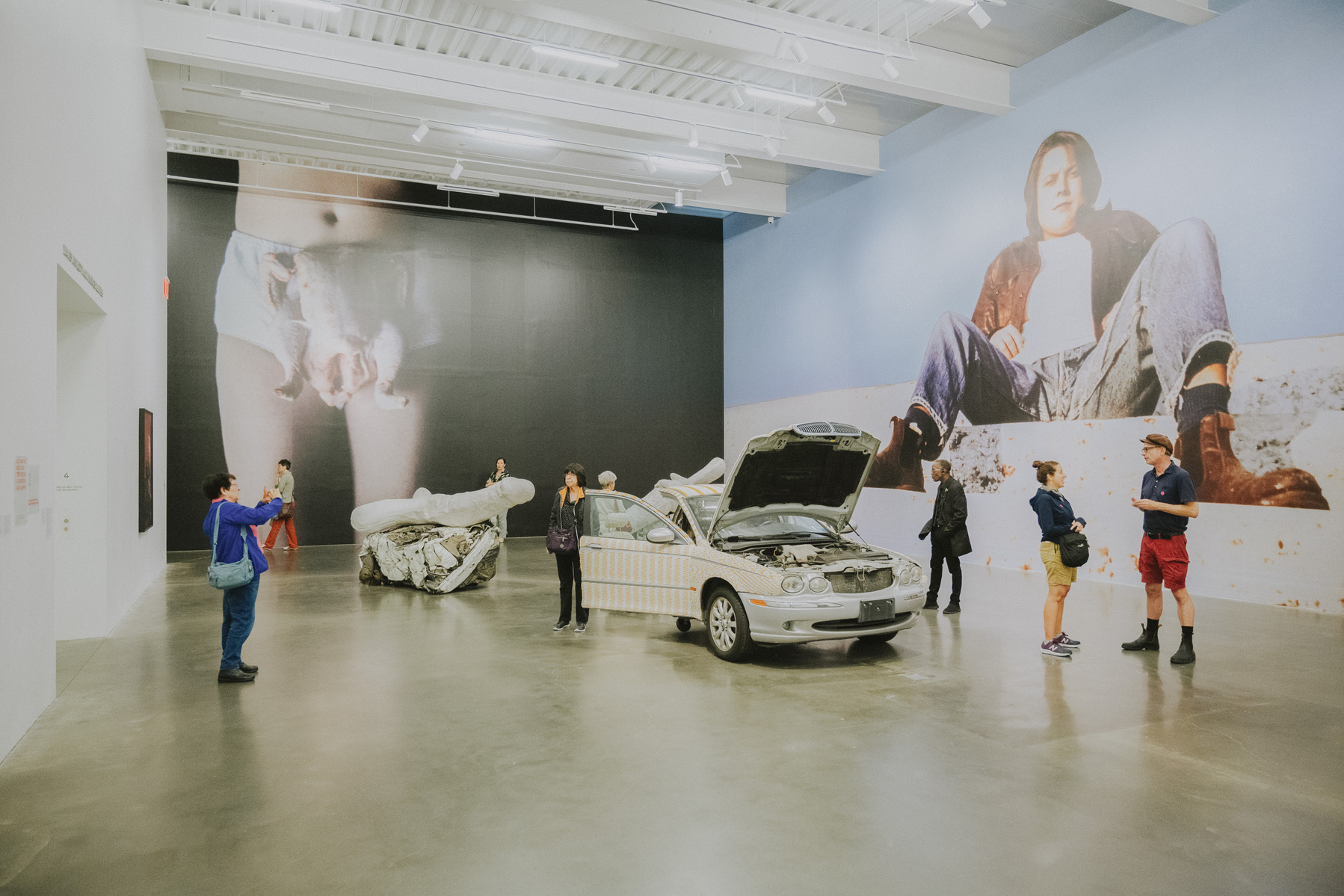 Installation view of "Sarah Lucas: Au Naturel" at the New Museum, NY. CREDIT: Charlie Rubin for The New York Times