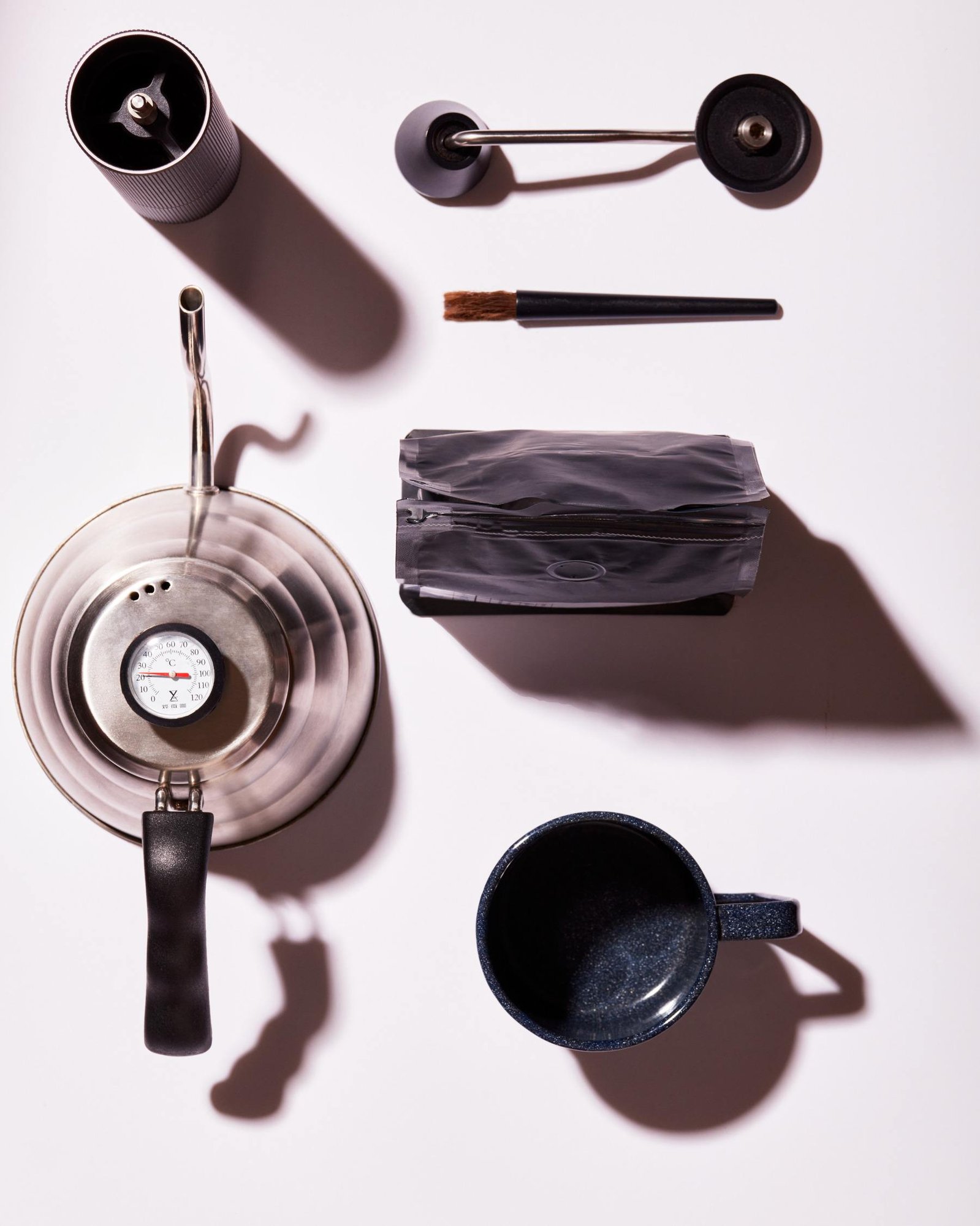coffee,coffee brew, kettle,coffee cup,cup,coffee beans,beans, top down,coffee grinder,grinder