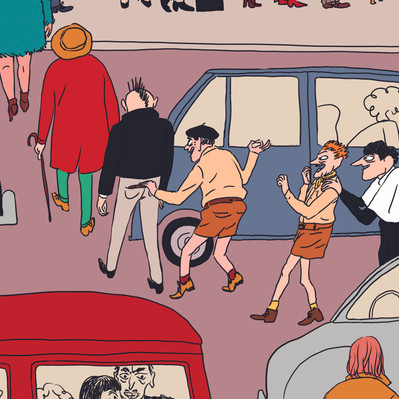 Detail - Javi Aznarez - Commissioned work to celebrate the release of the film The French Dispatch directed by Wes Anderson
© Searchlight Pictures