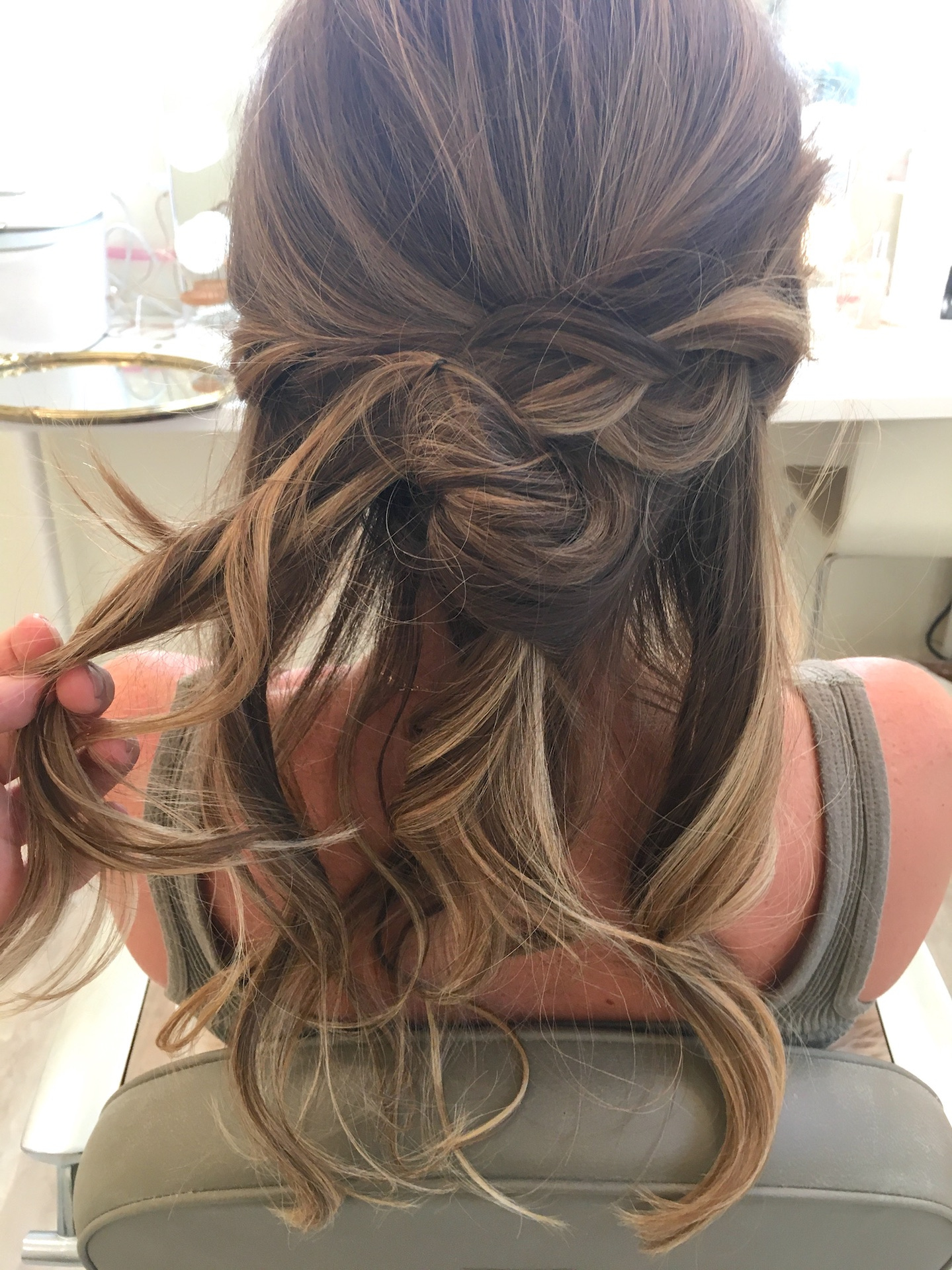 hair with blond highlights