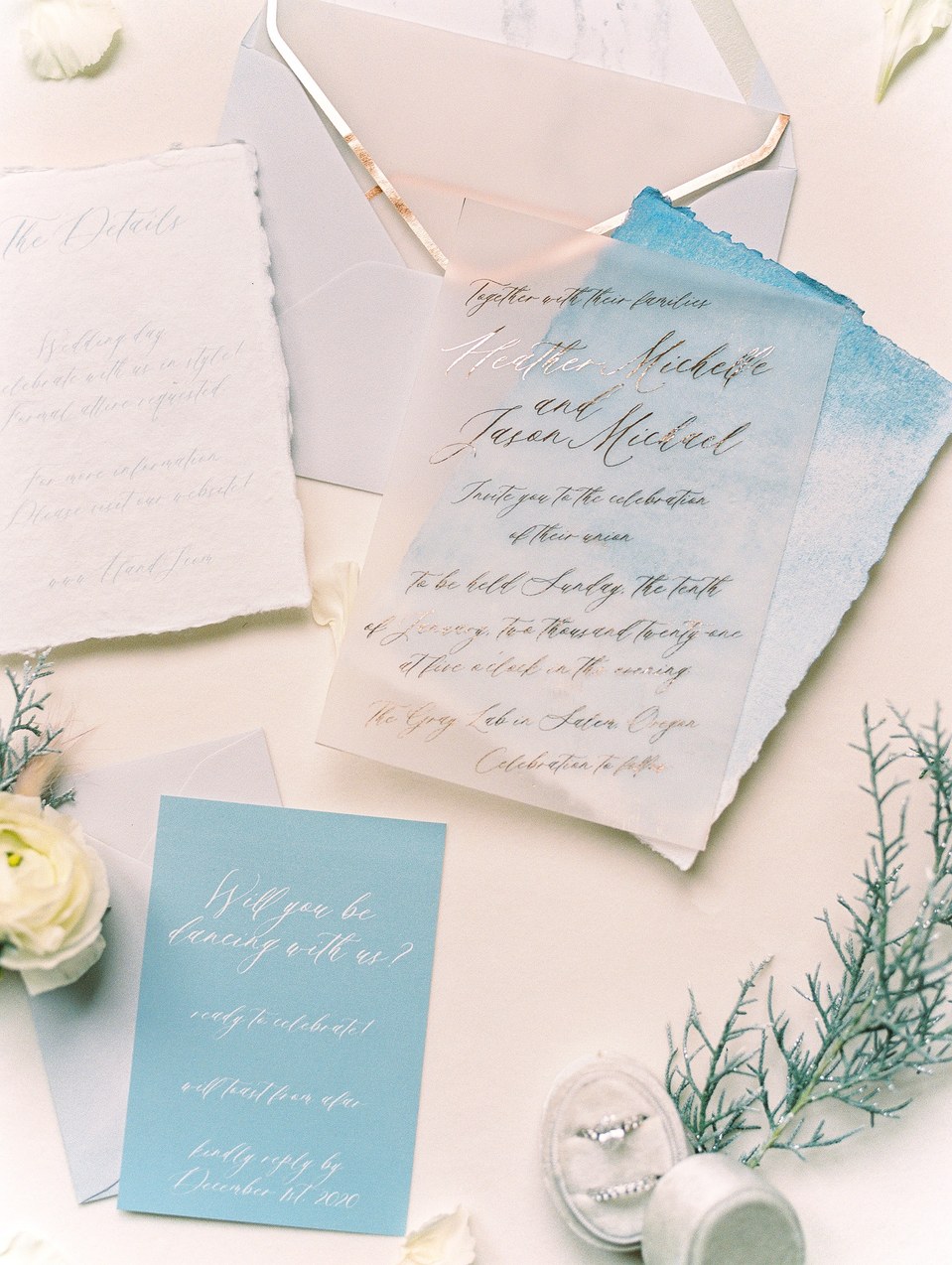 wedding stationary and decoration by Portland wedding vendor