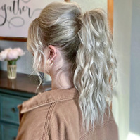 high ponytail for braidsmaids