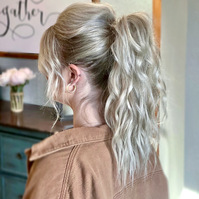 high ponytail for braidsmaids