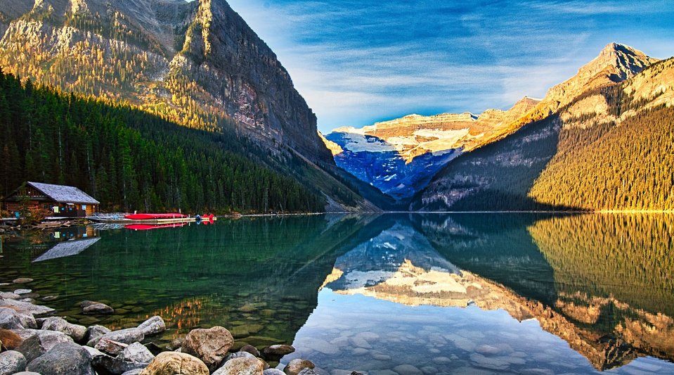 Lake Louise in Banff National Park a gorgeous place to visit in all four seasons. Hiking trails and tea houses high in the mountains.