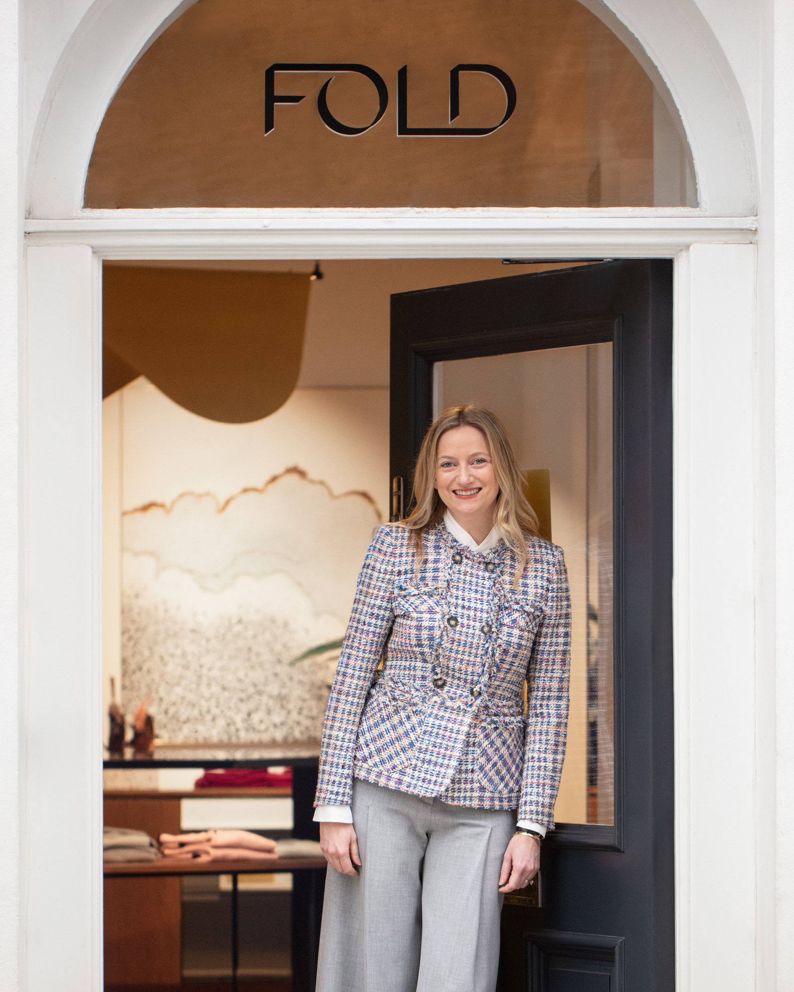 International Women's day piece for Sloane Street Social Media featuring entrepreneur Polly McMaster, founder of The Fold, luxury businesswear.