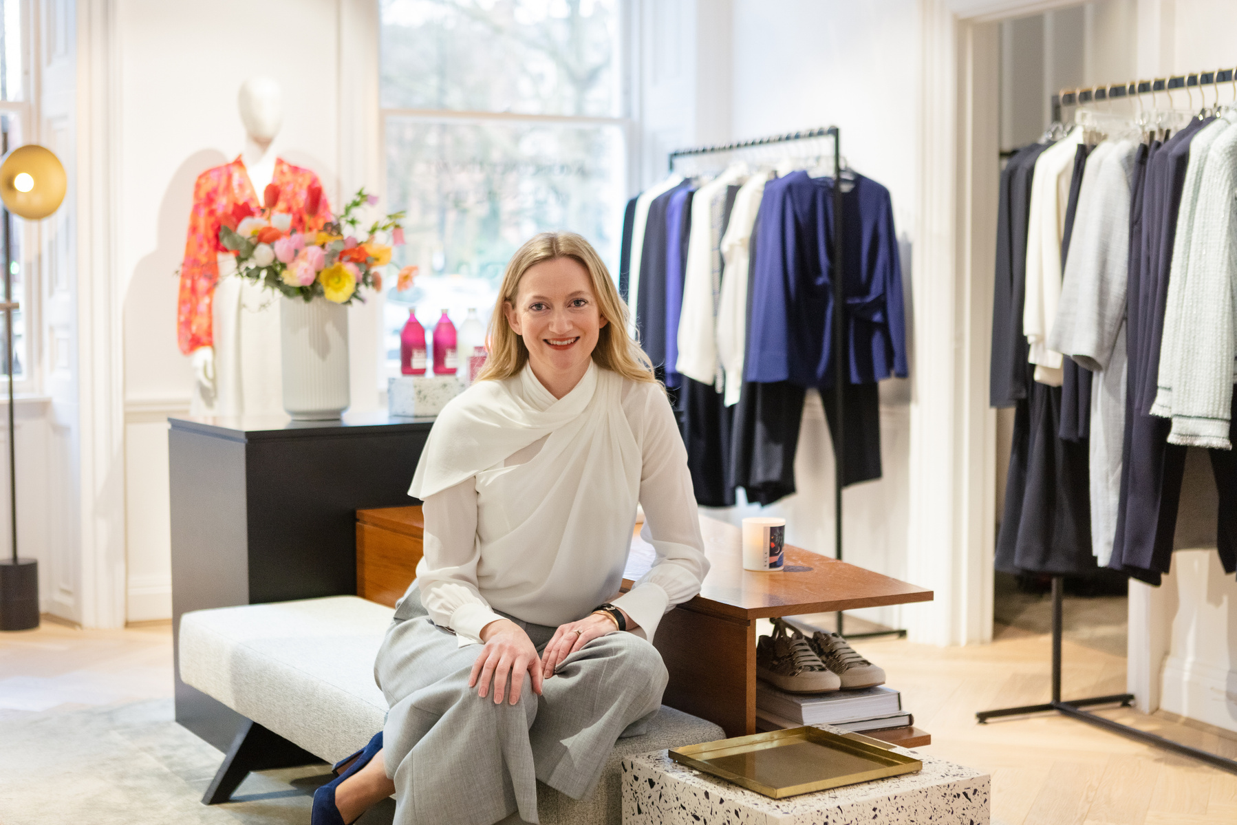 International Women's day piece for Sloane Street Social Media featuring entrepreneur Polly McMaster, founder of The Fold, luxury businesswear.