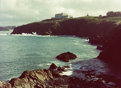 A shot looking back at Newquay, UK. Shot on film. 