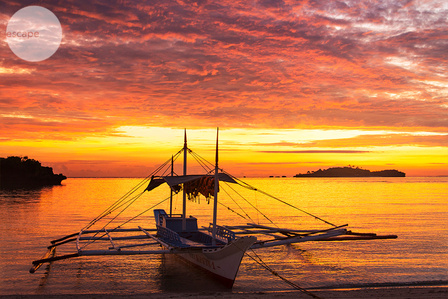 On fire, Boracay, the Philippines