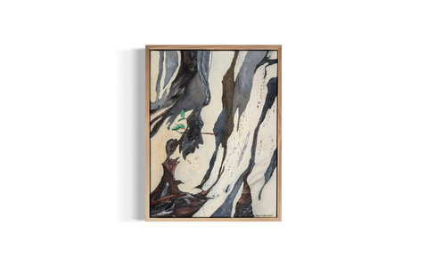 oil on canvas depicts eucalyptus bark shedding, manifestation of healing 
