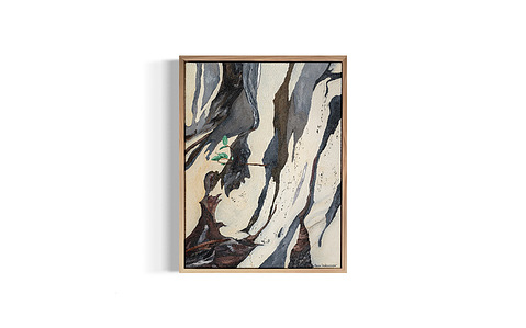 oil on canvas depicts eucalyptus bark shedding, manifestation of healing 