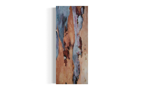 oil on canvas depicts eucalyptus bark shedding, manifestation of healing 
