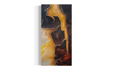 oil on canvas depicts eucalyptus bark shedding, manifestation of healing 