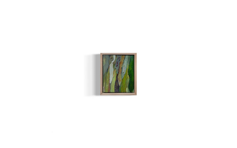 oil on canvas depicts eucalyptus bark shedding, manifestation of healing 