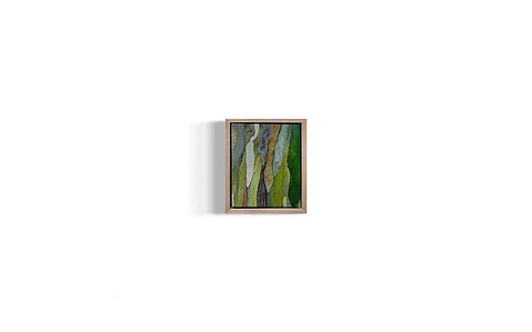 oil on canvas depicts eucalyptus bark shedding, manifestation of healing 