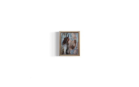 oil on canvas depicts eucalyptus bark shedding, manifestation of healing 