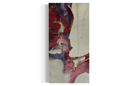oil on canvas depicts eucalyptus bark shedding, manifestation of healing 