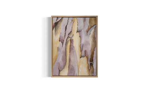 oil on canvas depicts eucalyptus bark shedding, manifestation of healing 