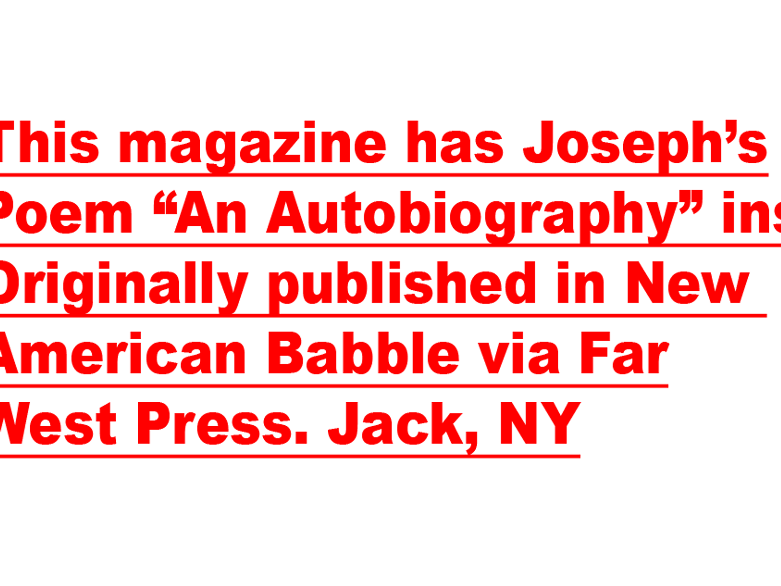 Poet - Joseph Matick – American poet