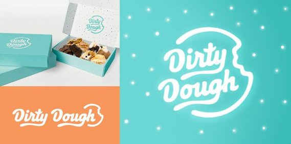 Logo and colors for the Dirty Dough rebrand